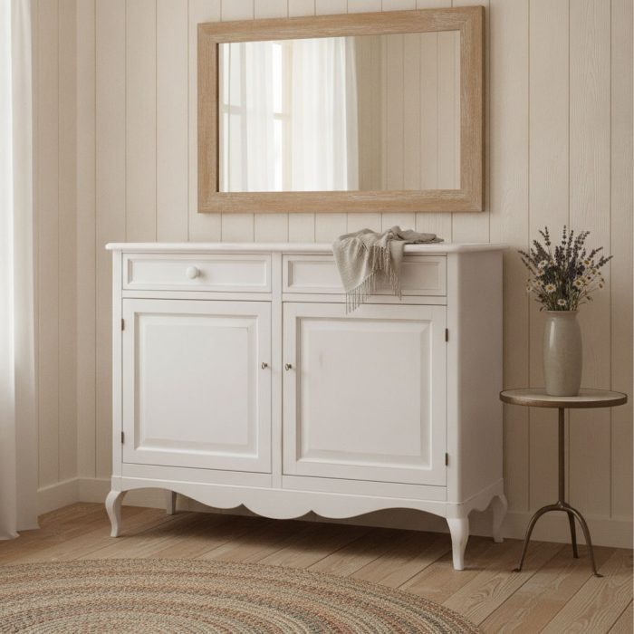 Credenza Chloe finitura bianco shabby di Castagnetti 1928.
