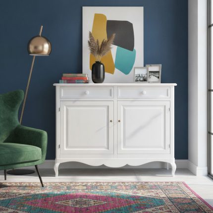 Credenza Chloe finitura bianco shabby di Castagnetti 1928.