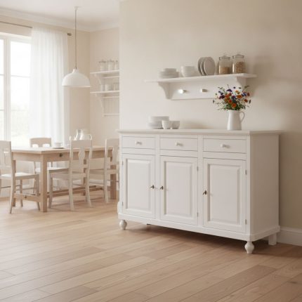 Credenza Giselle finitura bianco consumato di Castagnetti 1928.