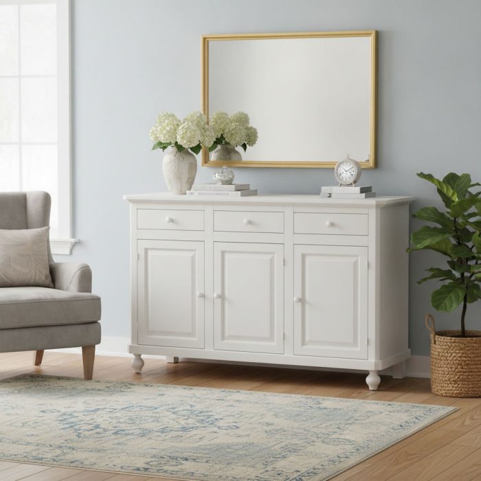 Credenza Giselle finitura bianco consumato di Castagnetti 1928.