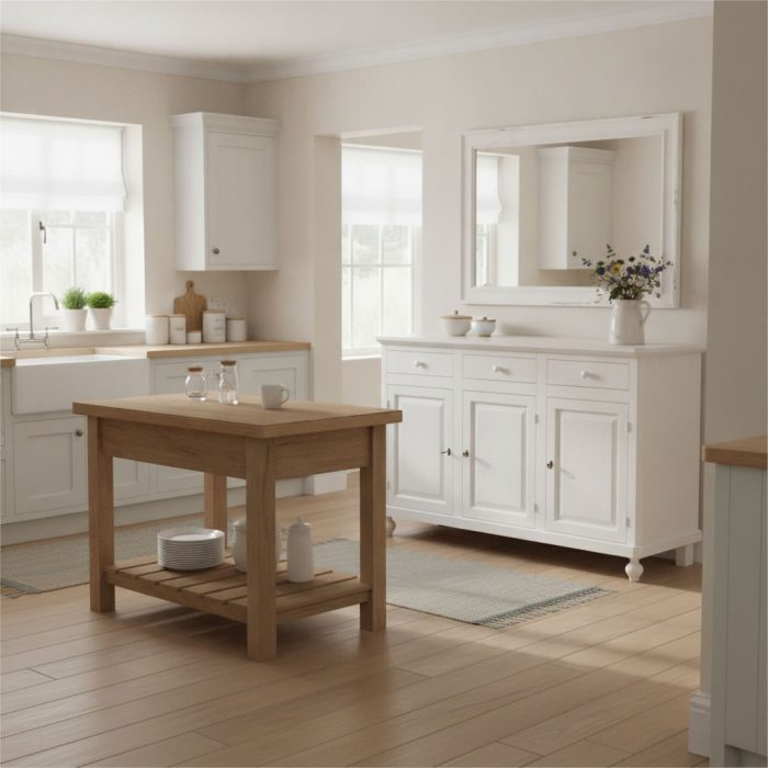 Credenza Giselle finitura bianco consumato di Castagnetti 1928.