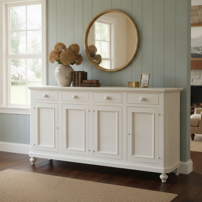 Credenza Giselle finitura bianco consumato di Castagnetti 1928.