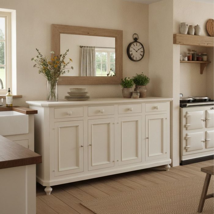 Credenza Giselle finitura bianco consumato di Castagnetti 1928.