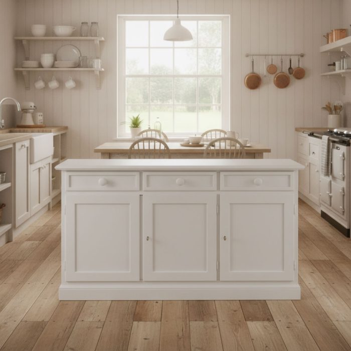 Credenza Yvette finitura bianco consumato di Castagnetti 1928.