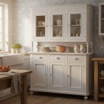 Vetrina Corinne finitura bianco consumato di Castagnetti 1928.