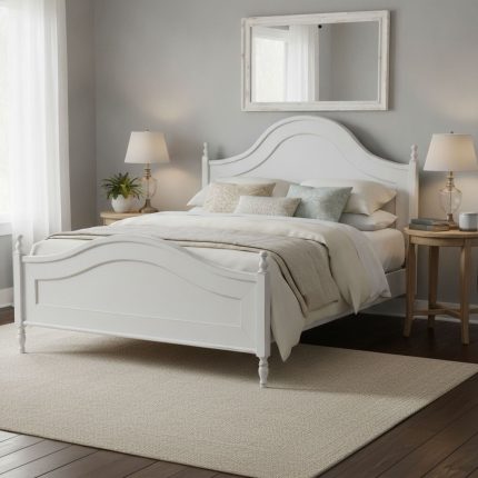 Letto matrimoniale Nadine finitura bianco consumato di Castagnetti 1928.