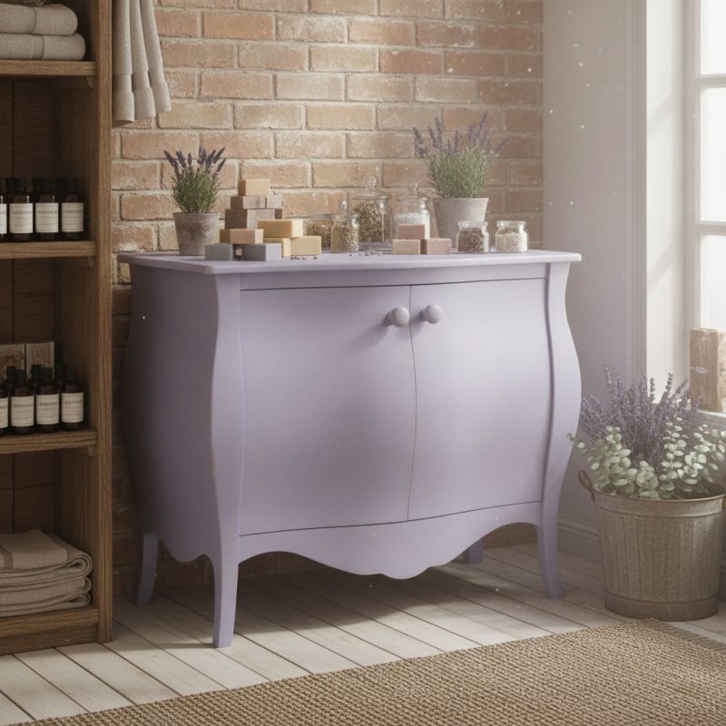 Credenza Isabeau finitura lavanda consumato di Castagnetti 1928.