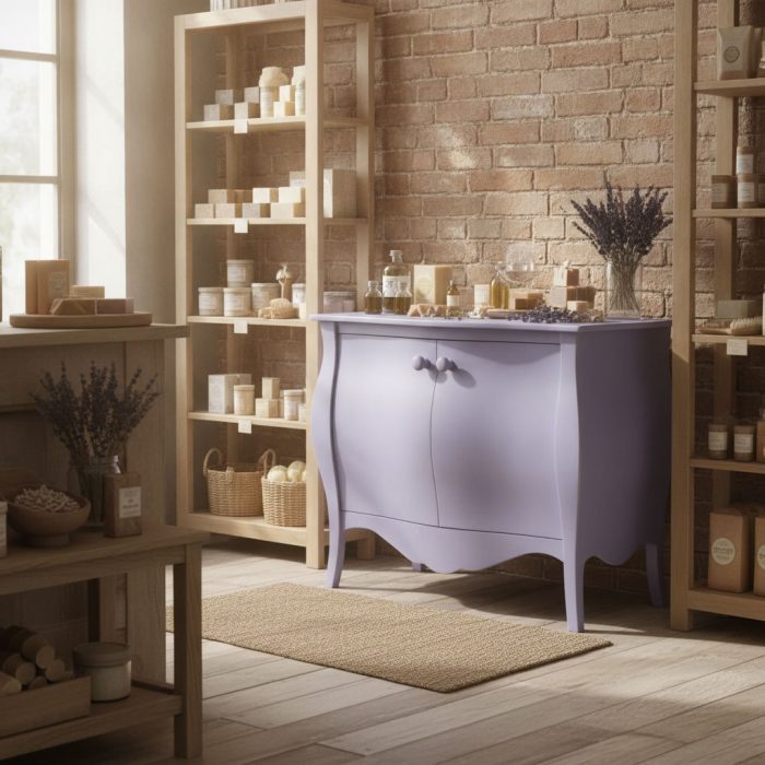 Credenza Isabeau finitura lavanda consumato di Castagnetti 1928.
