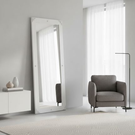 Specchio Nadine finitura bianco consumato di Castagnetti 1928.