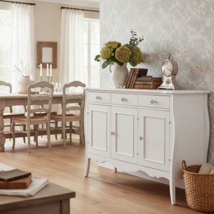 Credenza Chantal finitura bianco consumato di Castagnetti 1928.