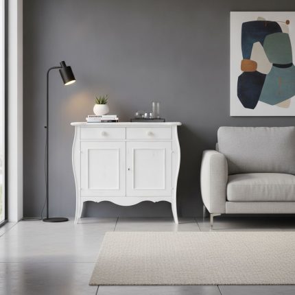 Credenza Chantal finitura bianco consumato di Castagnetti 1928.