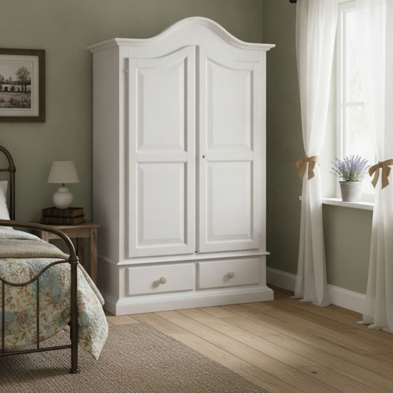 Armadio Martine finitura bianco consumato di Castagnetti 1928.