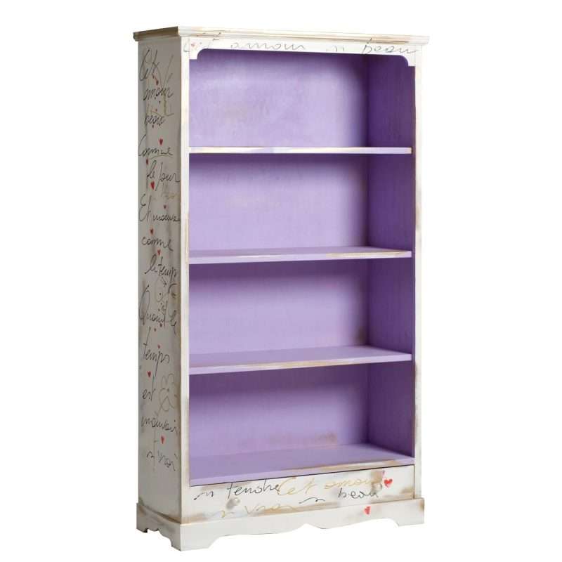Libreria DEGAS BIANCO ROMANCE con interno LAVANDA