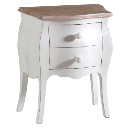 Comodino ISABEAU colore BIANCO CONSUMATO e top decapé