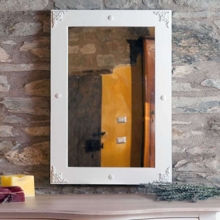 Specchio NADINE 70x100 colore BIANCO CONSUMATO