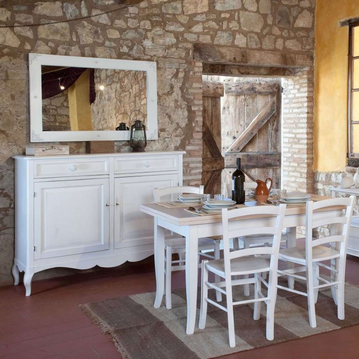 Specchio NADINE 80x120 colore BIANCO CONSUMATO