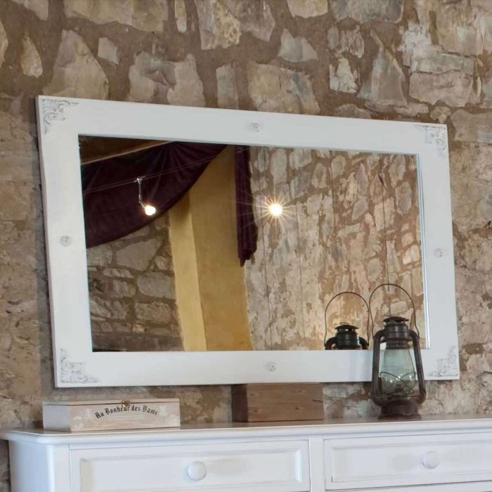 Specchio NADINE 80x120 colore BIANCO CONSUMATO