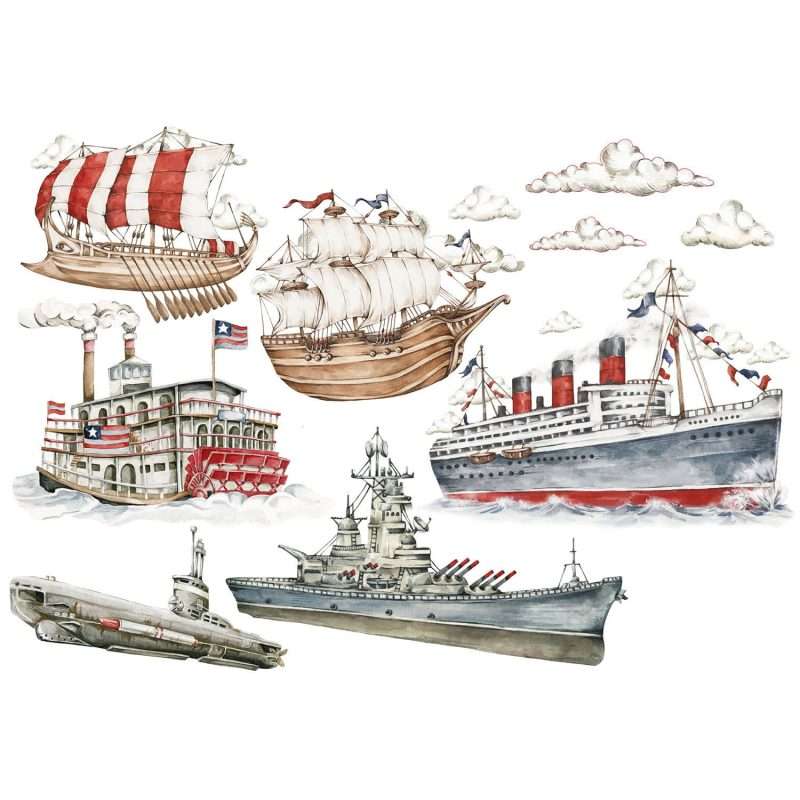 Set adesivi murali STORIA DELLE NAVI