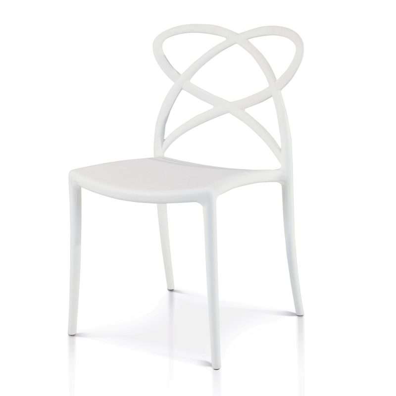 Sedia Fiore di Castagnetti 1928 in polipropilene bianco.