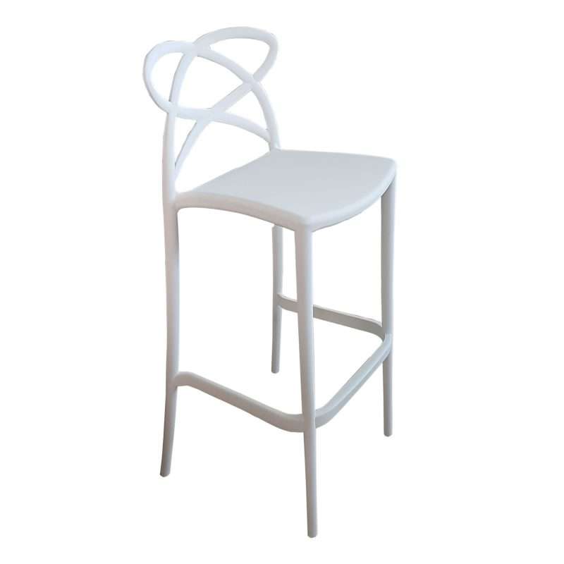 Sgabello Fiore di Castagnetti 1928 in polipropilene bianco.