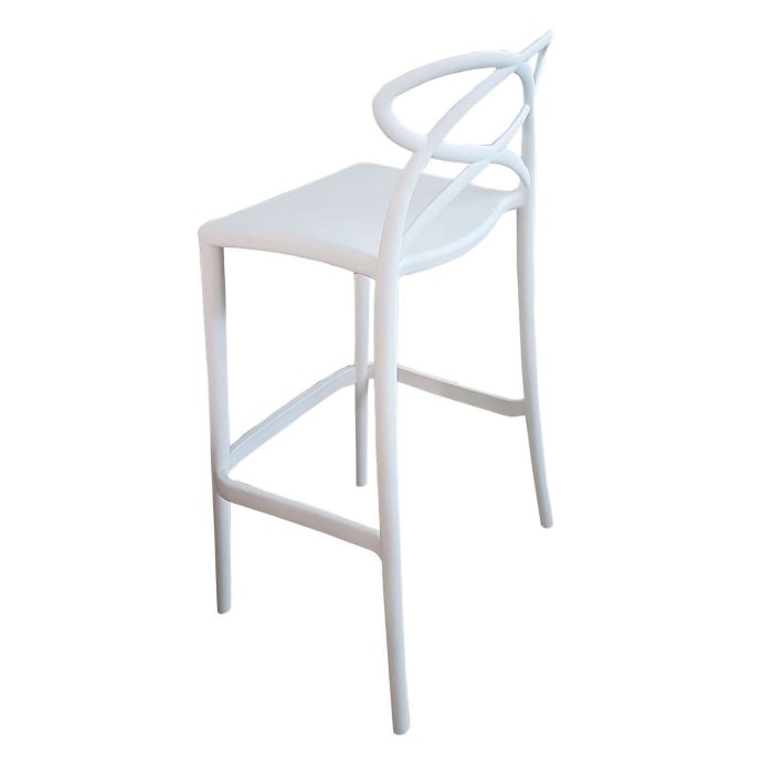 Sgabello Fiore di Castagnetti 1928 in polipropilene bianco.
