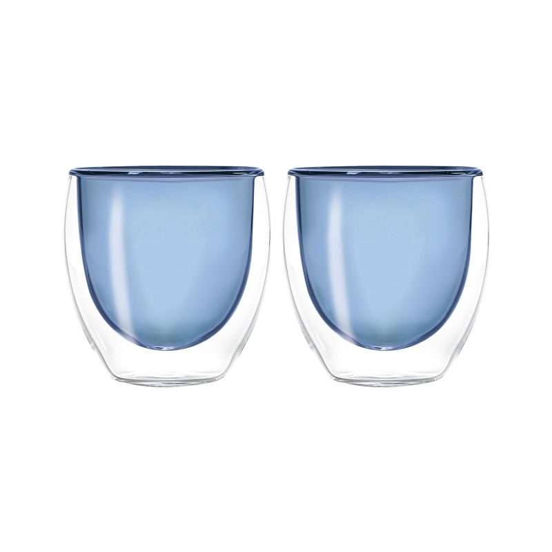 Set 2 bicchierini doppia parete blu WD Lifestyle.