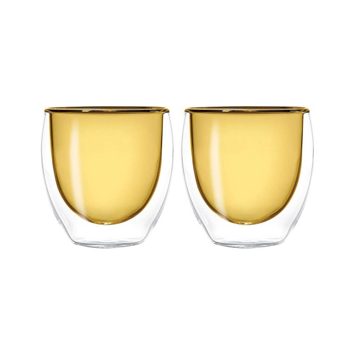 Set 2 bicchierini doppia parete giallo WD Lifestyle.
