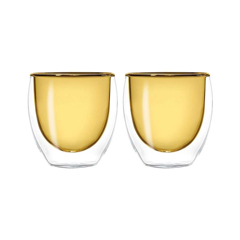 Set 2 bicchierini doppia parete giallo WD Lifestyle.