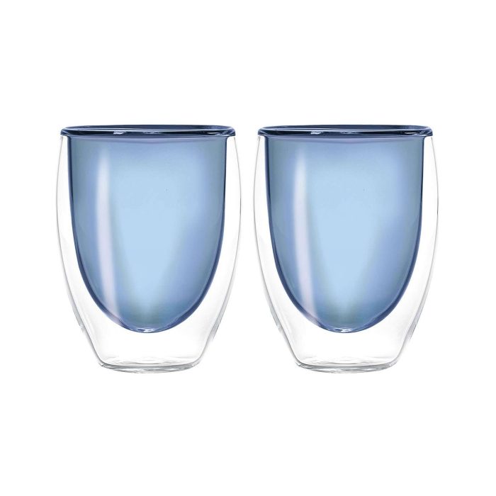 Set 2 bicchieri doppia parete blu WD Lifestyle.