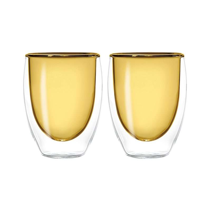 Set 2 bicchieri doppia parete giallo WD Lifestyle.