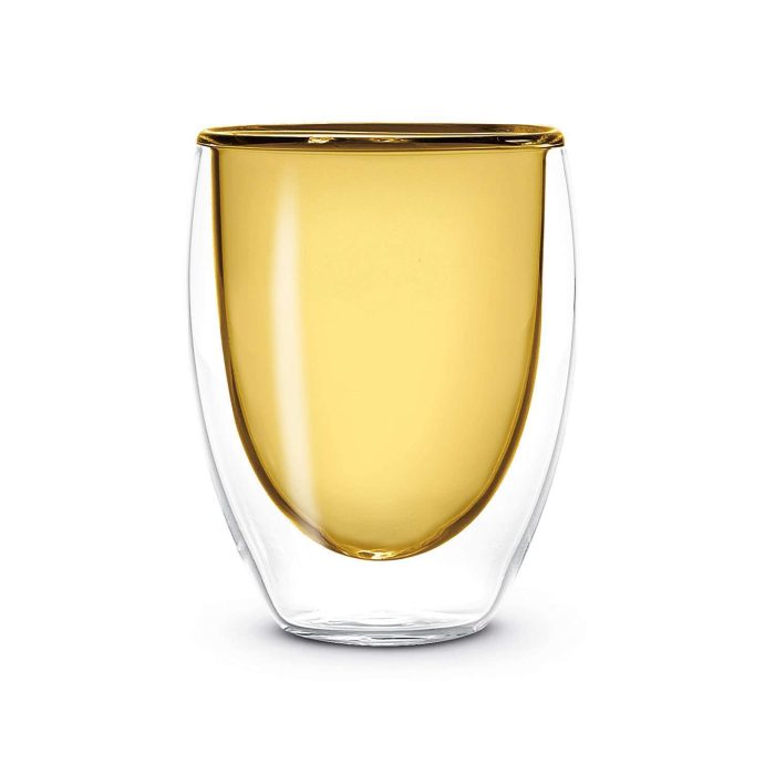 Set 2 bicchieri doppia parete giallo WD Lifestyle.