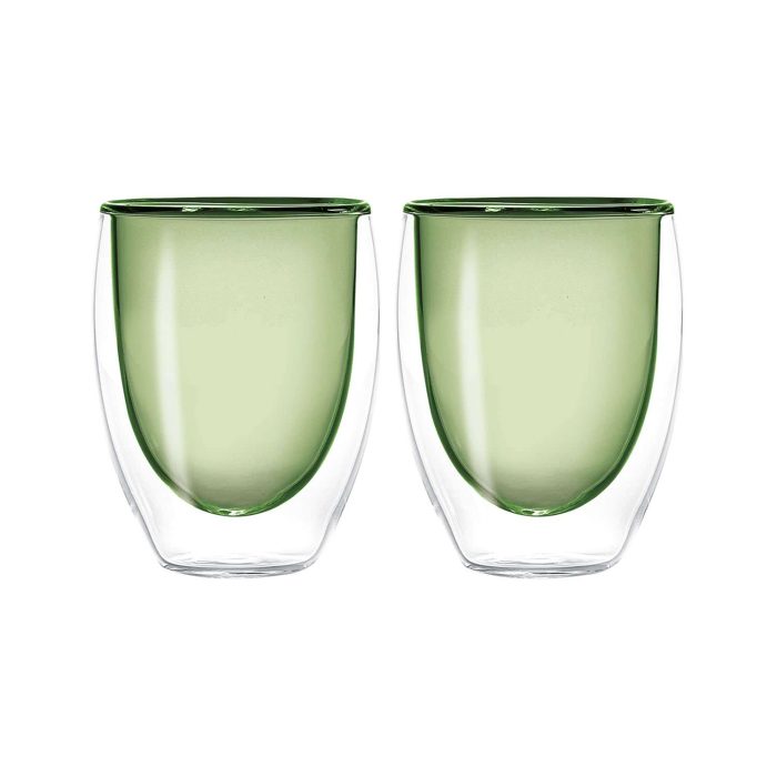 Set 2 bicchieri doppia parete verde WD Lifestyle.