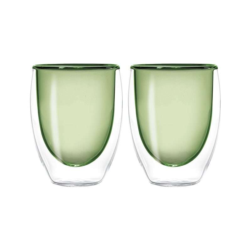Set 2 bicchieri doppia parete verde WD Lifestyle.