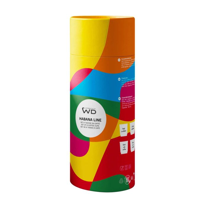 Set 6 tazzine caffè colorate con aforismi di WE Lifestyle.
