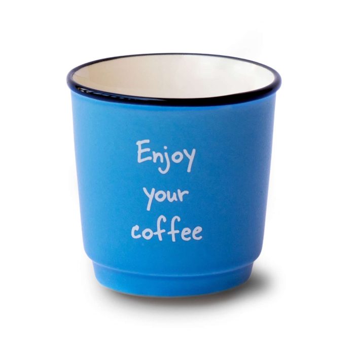 Set 6 tazzine caffè colorate con aforismi di WE Lifestyle.