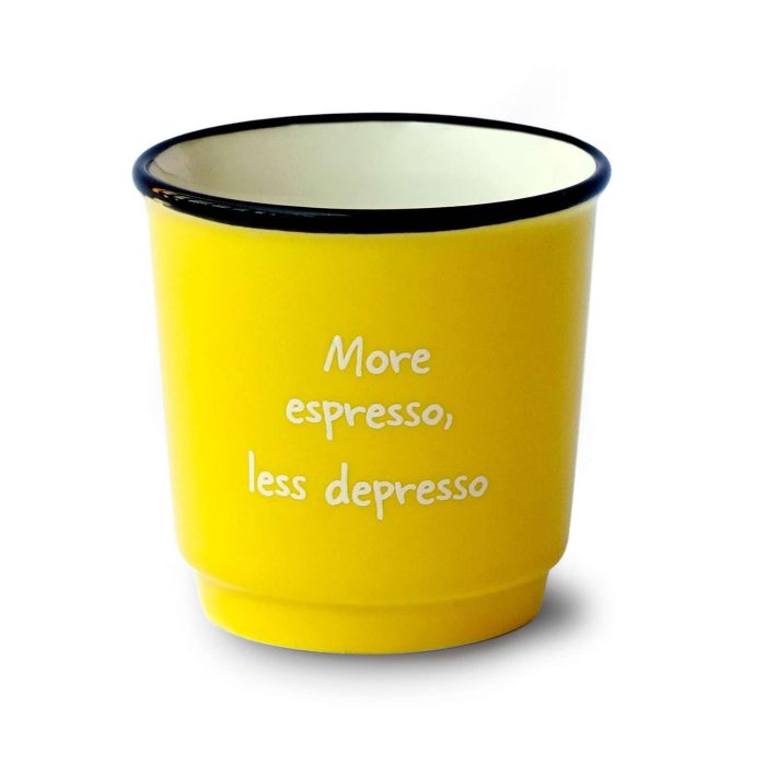 Set 6 tazzine caffè colorate con aforismi di WE Lifestyle.