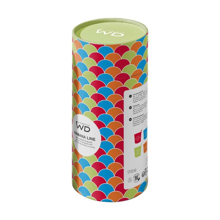 Set 4 coppette gelato colorate con aforismi di WE Lifestyle.