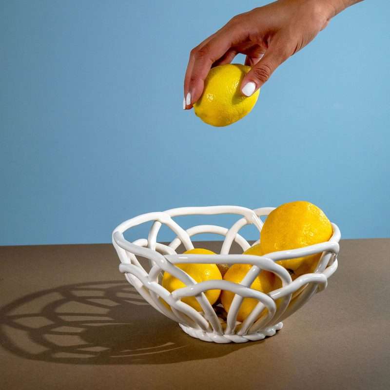 Cestino centrotavola bianco di WD Lifestyle.