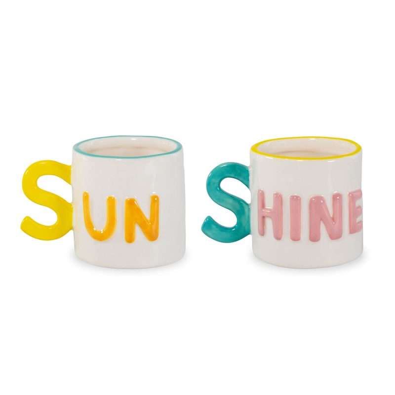Set 2 tazzine da caffè Sun Shine di WD Lifestyle.