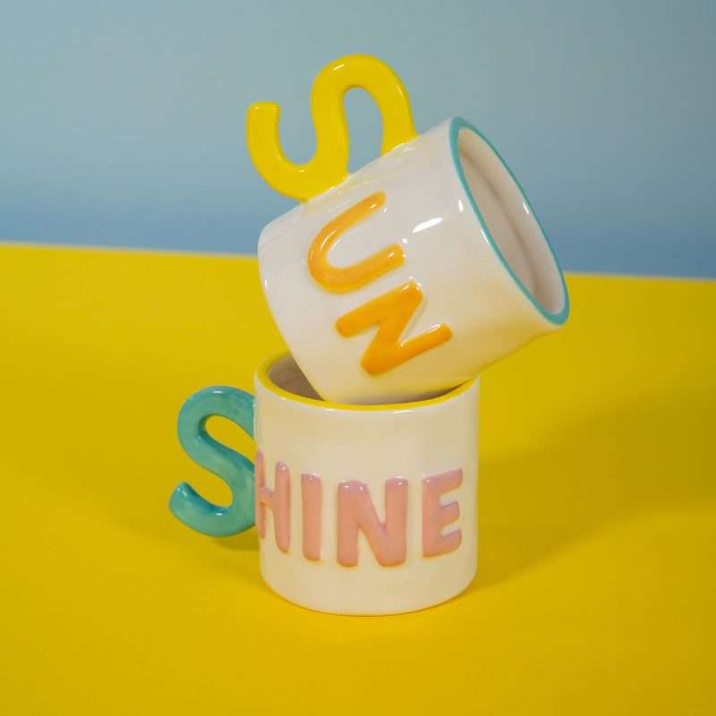 Set 2 tazzine da caffè Sun Shine di WD Lifestyle.